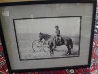 Civil War Soldier on Horse with Canon