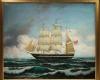 Oil on Canvas The U.S.Frigate, St. Lawrence Sinking the Privateer 